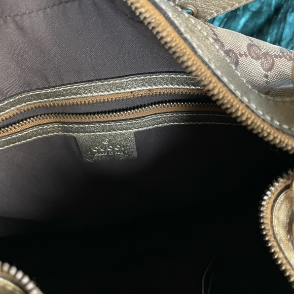 Hobo Crystal Monogram Baboska Gold coated canvas Gucci - Picture 3 of 3